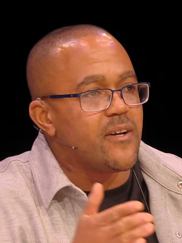 Kehinde Andrews at the Nexus Institute, November 20, 2021. Still from a Nexus Institute video, via Wikimedia Commons; Creative Commons Attribution, as licensed by the source video.