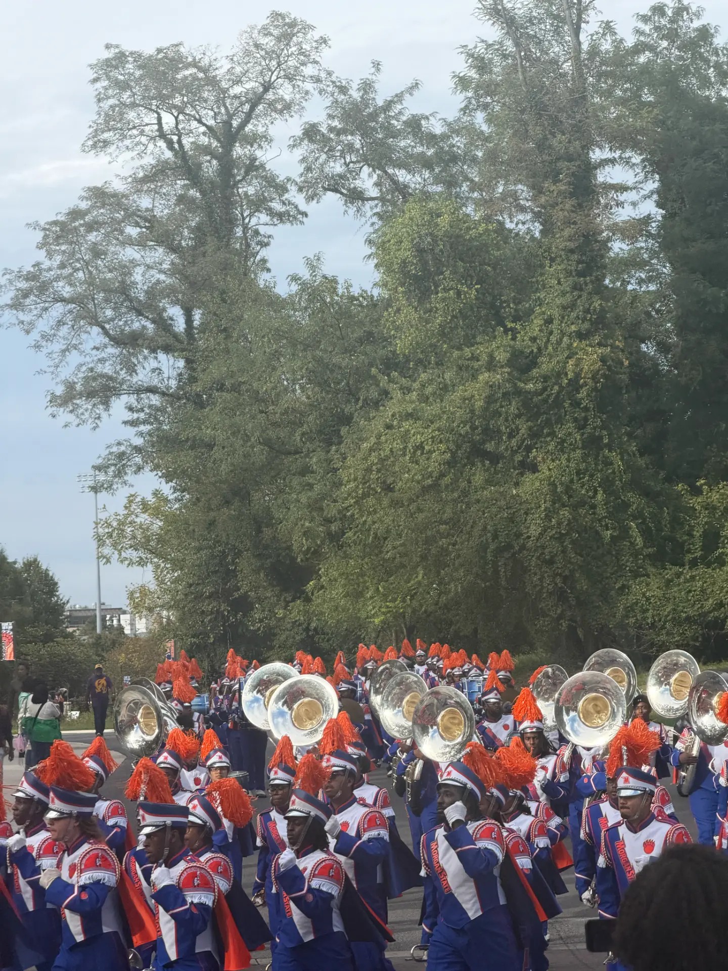 The Magnificent Marching Machine brings Morgan’s homecoming tradition to the streets. Photo: Morgan Hall, MPH.