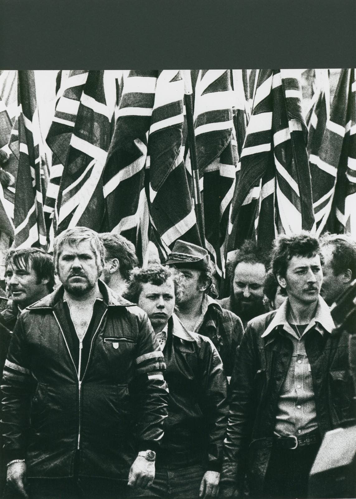 National Front marchers in southeast London, August 13, 1977. Photograph: Frank Duffin, digitized by John Duffin; Wikimedia Commons, CC BY 4.0. Resized for display; no other changes.